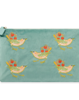 Strawberry Thief Embroided Velvet Pouch, Large