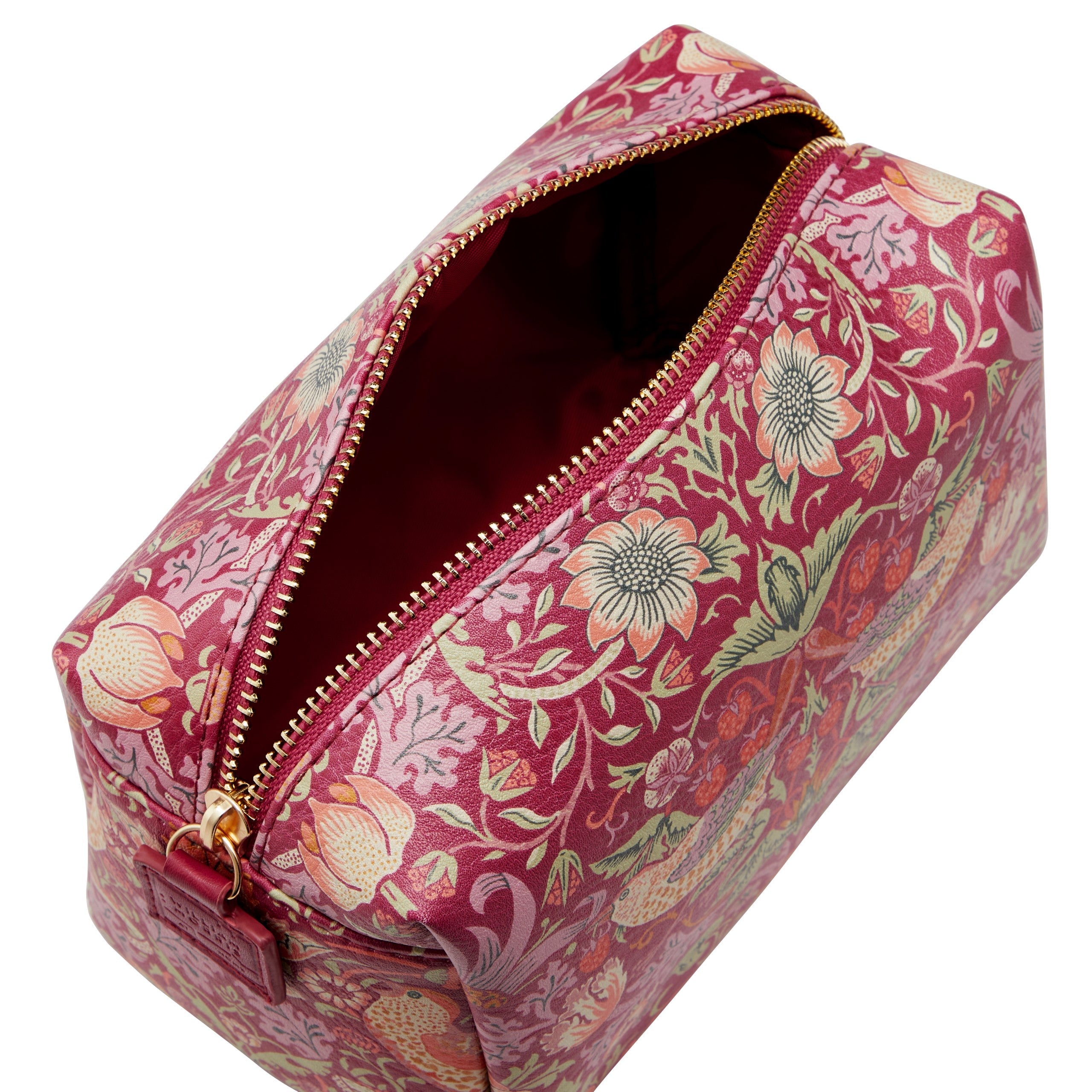 William Morris At Home Printed Red Wash Bag, Size: 22x11x12cm