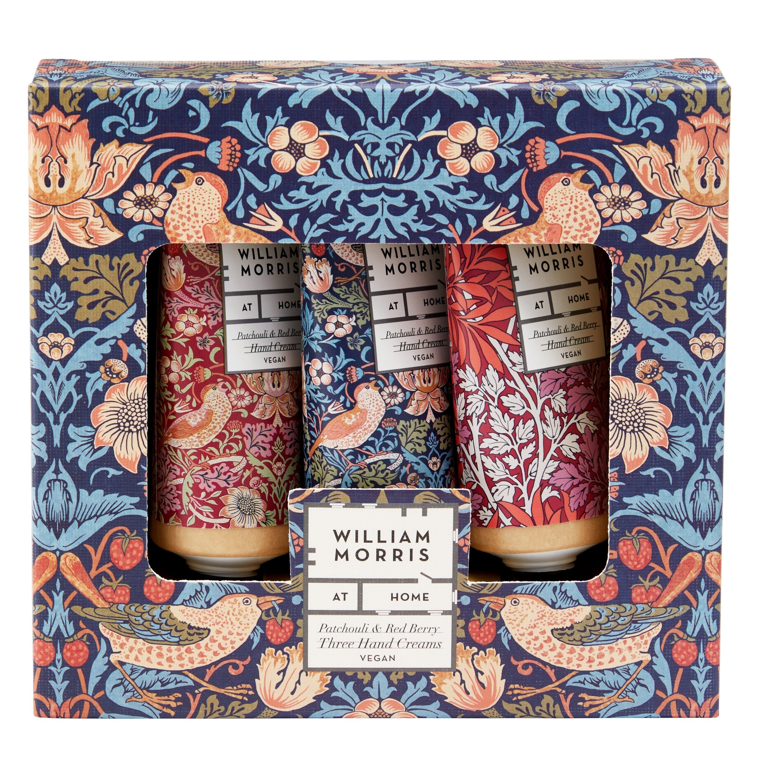 William Morris At Home Patchouli & Red Berry Hand Creams, Size: 3x30ml