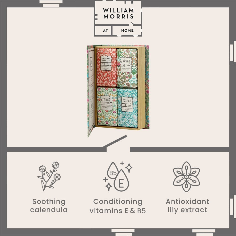 William Morris At Home Golden Lily Guest Soap infographic 