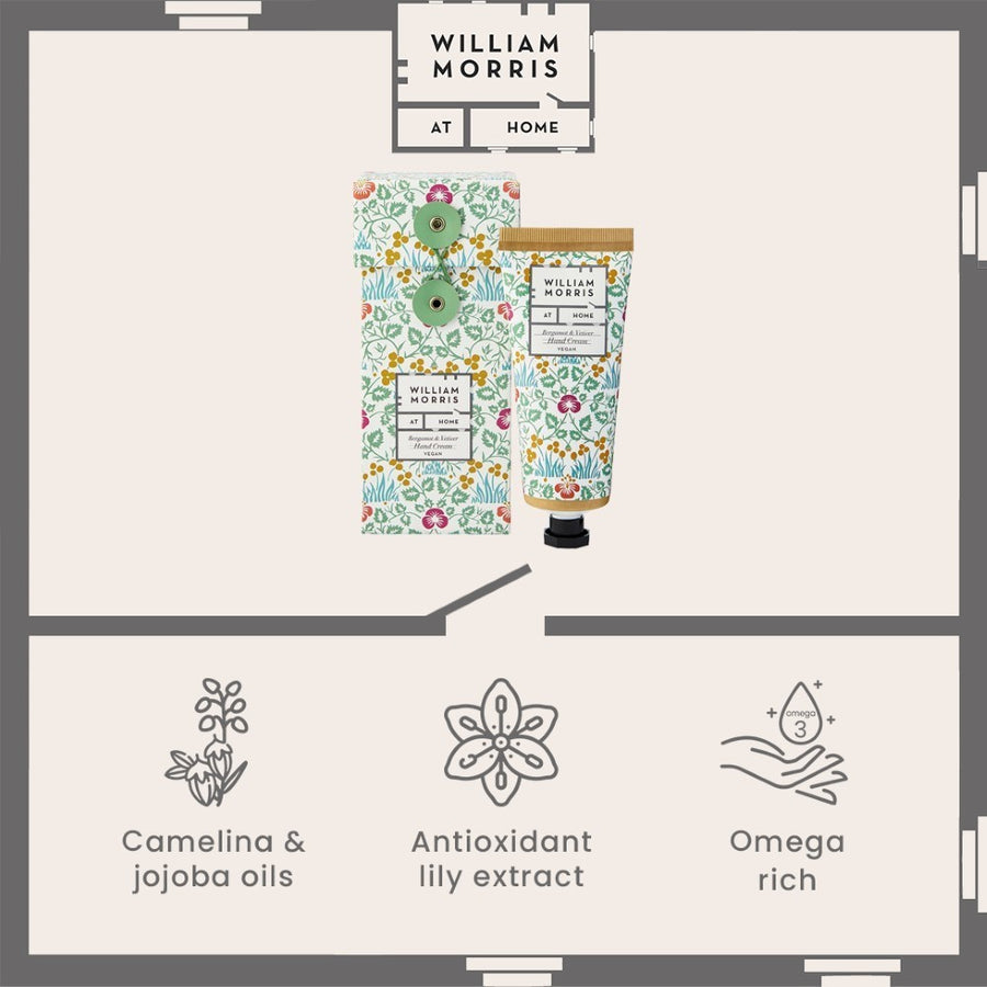 William Morris At Home Golden Lily Hand Cream infographic