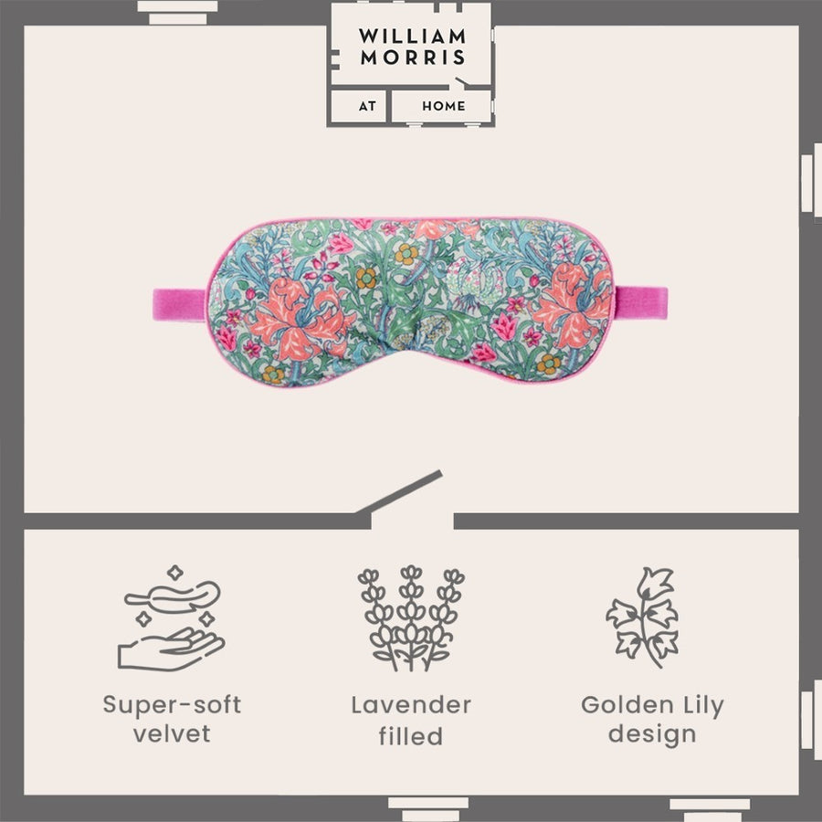 William Morris At Home Golden Lily Eye Mask infographic 