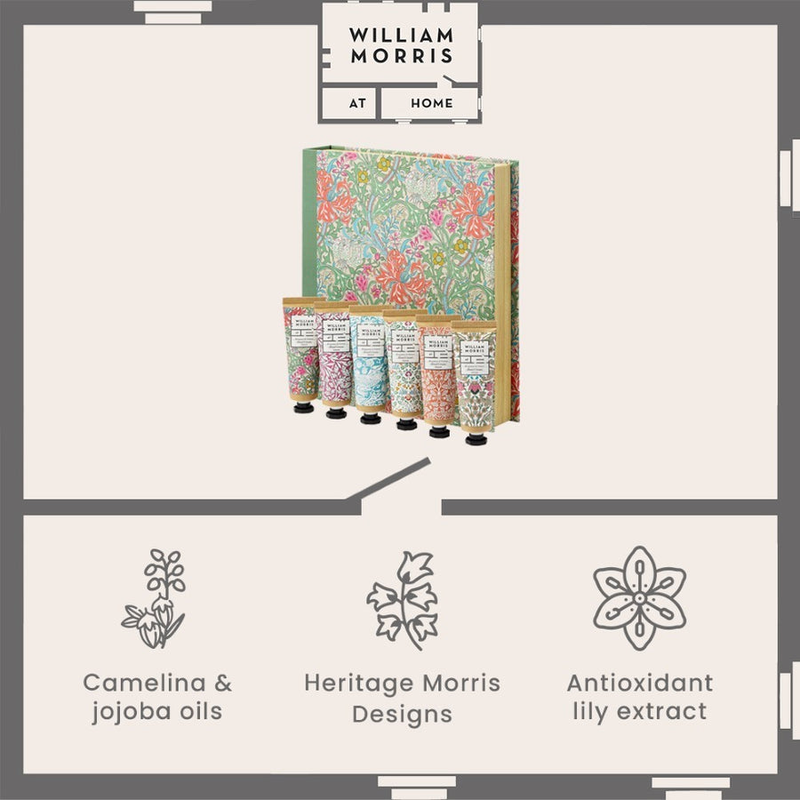 William Morris At Home Golden Lily Hand Care Set infographic