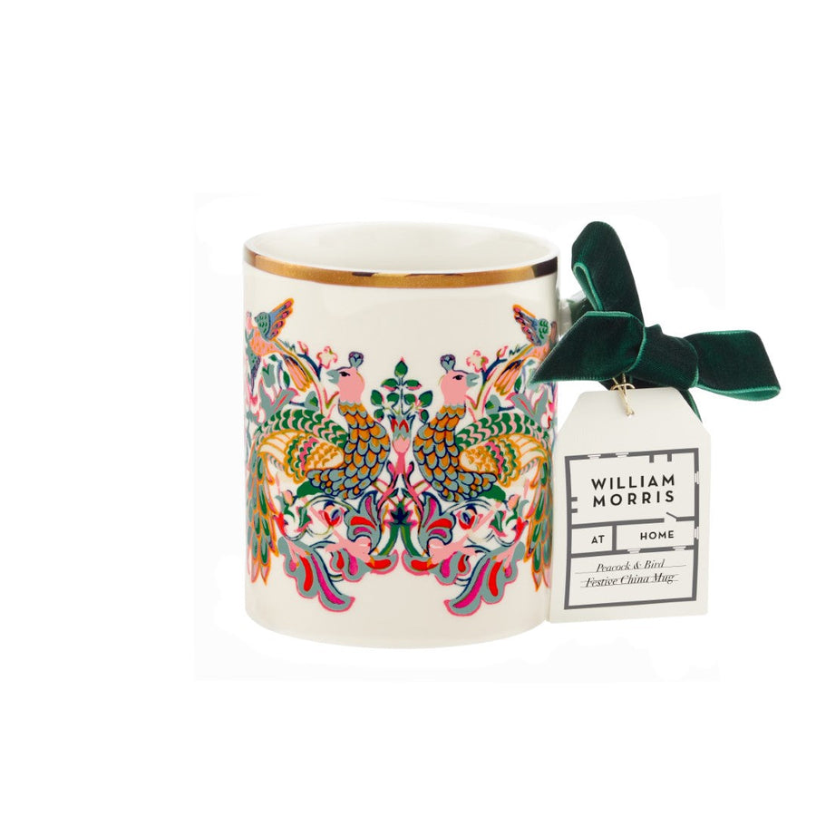 Peacock & Bird Festive China Mug