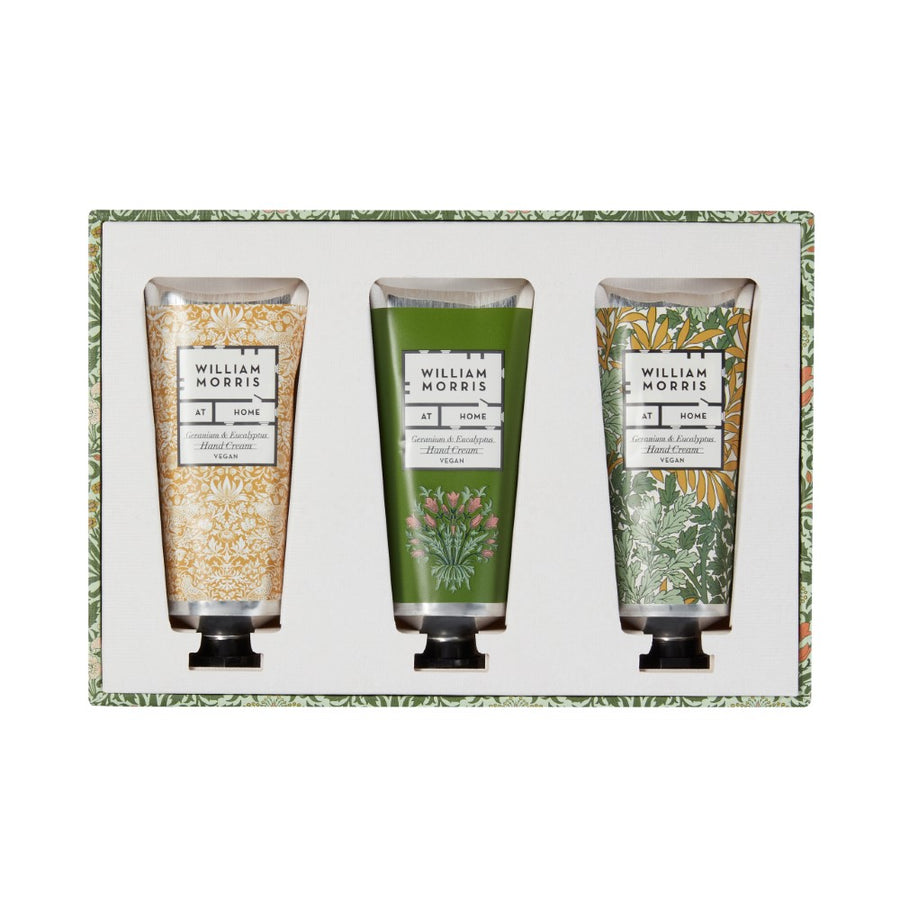 William Morris Useful & Beautiful Hand Cream trio in packaging