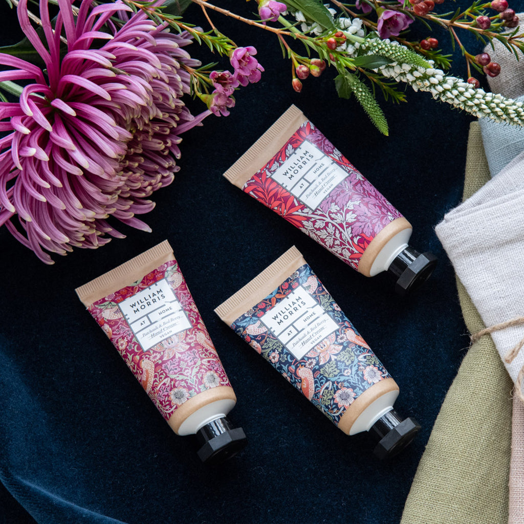William Morris At Home Patchouli & Red Berry Hand Creams, Size: 3x30ml